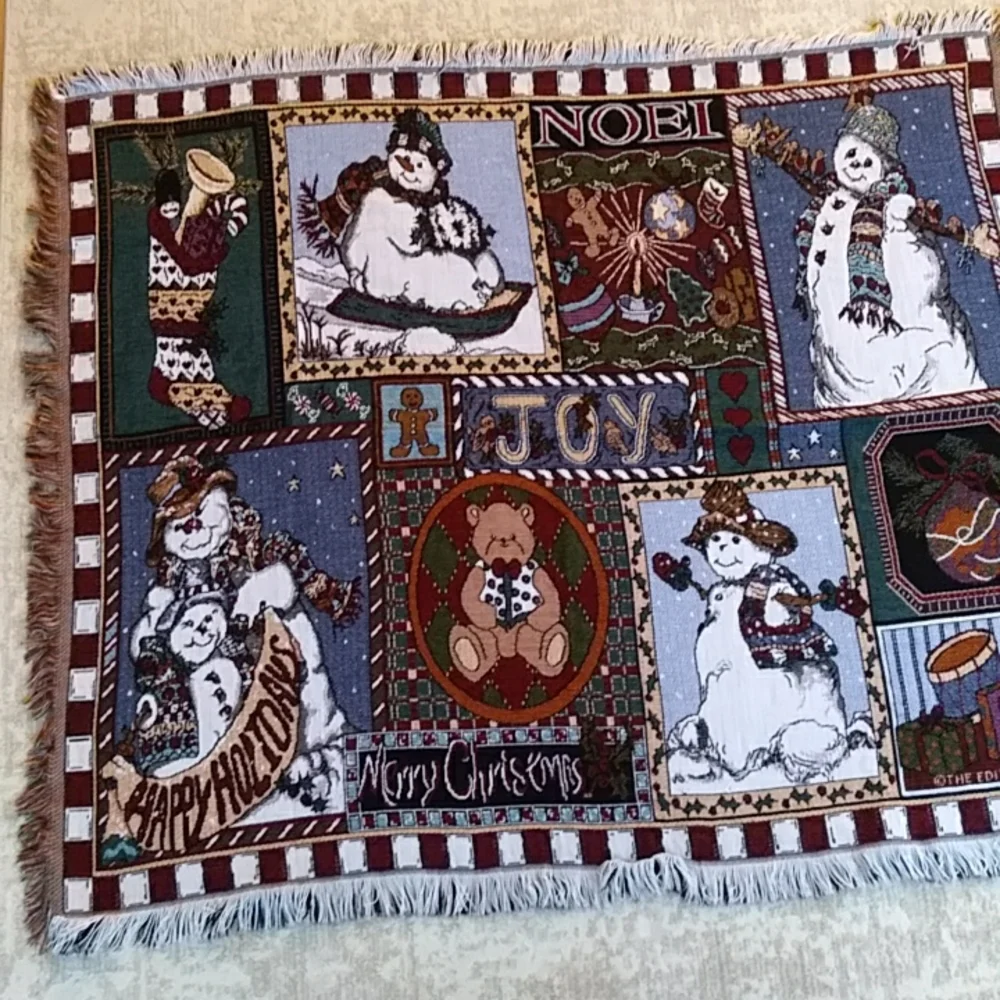 Goodwin Weavers Edith Collection Holiday Fringe Throw Blanket 48.5 x 58